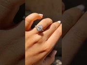 Pear Cut Moissanite Classic Halo With Eternity Pave Wedding Ring