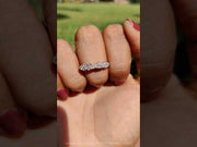 Round Cut Moissanite Cluster Half Eternity Wedding Band – Sparkling