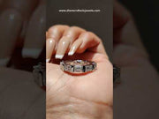 Emerald Cut Moissanite Bar-Set Full Eternity Wedding Band