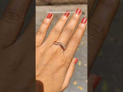 Round Cut Moissanite Chevron Diamond Vintage Wedding Band
