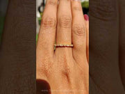 Round Cut Milgrain Half Eternity Moissanite Wedding Band – Vintage