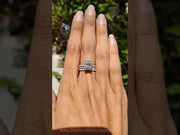 Elegant Three-Piece Radiant Cut Diamond Bridal Set with Matching Bands