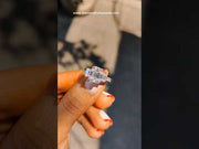 Emerald Three Stone Moissanite Channel-Set Engagement Ring