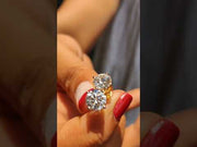 Round Lab Grown Diamond 4-Prong Yellow Gold Screw Back Studs