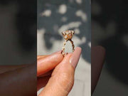 Designer Oval Cut Moissanite Bridal Ring With Twisted Shank - Three Stone Sparkling Moissanite Ring