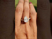 Pear Cut Moissanite Curve Band Pavé Setting Wedding Ring for Women