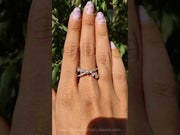 Crossover Round Diamond Moissanite Open Band Ring – Minimalist