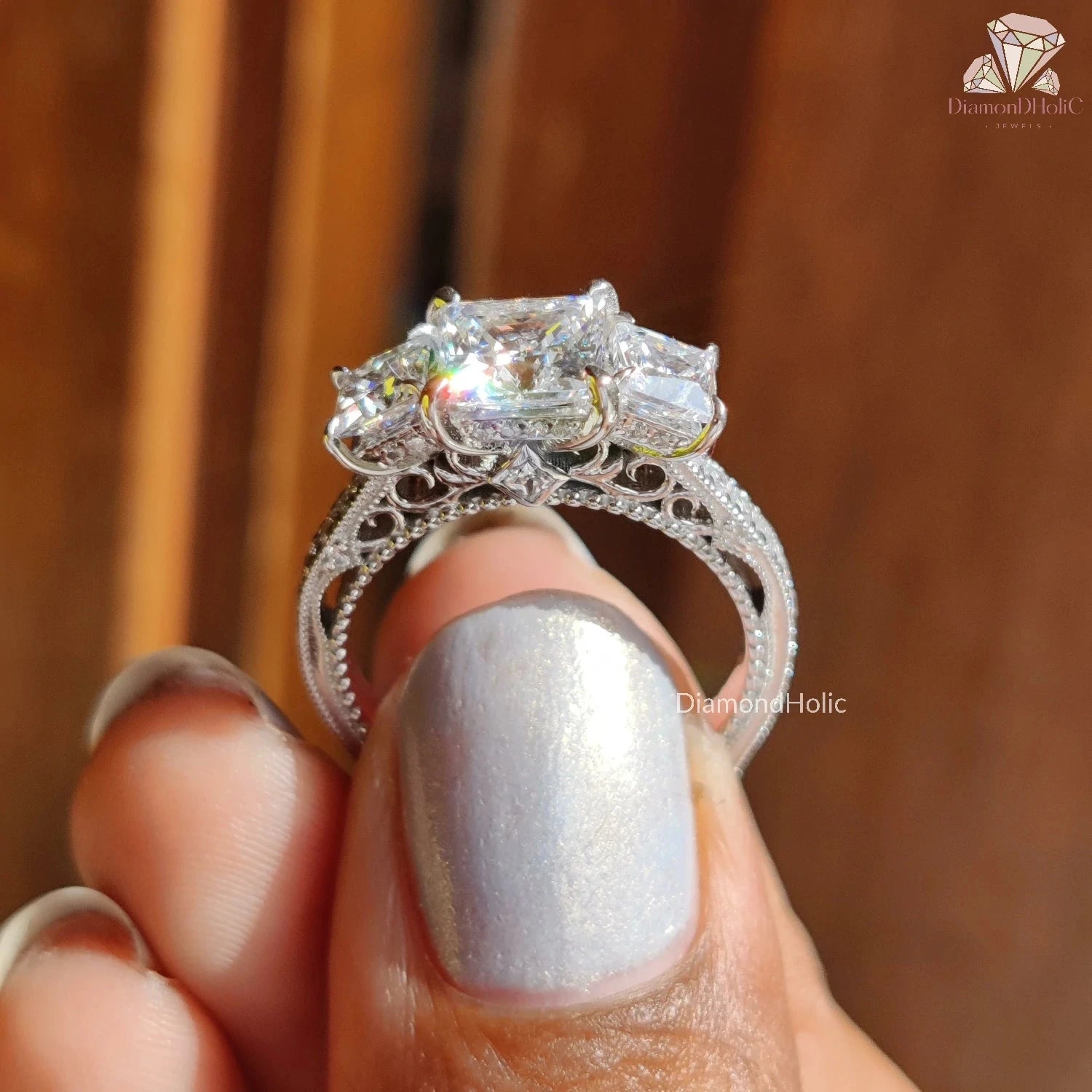 princess cut moissanite engagement rings​