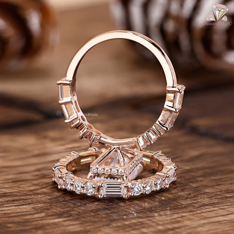 round and baguette diamond eternity ring | prong setting ring