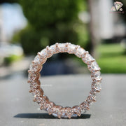  Full Eternity Moissanite Band | Elegant Moissanite Jewelry | Stunning Radiant Cut Diamond Band | 