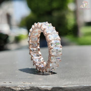 Radiant Cut Moissanite Band | Full Eternity Wedding Band | Moissanite Diamond Jewelry