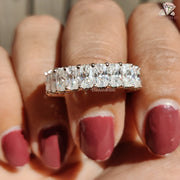 Radiant Cut Eternity Band | Solid Gold Wedding Band | Radiant Cut Moissanite Ring