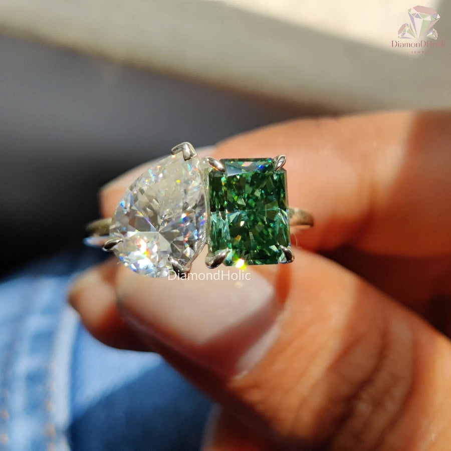 Radiant & Pear Cut Toi Et Moi Engagement Ring