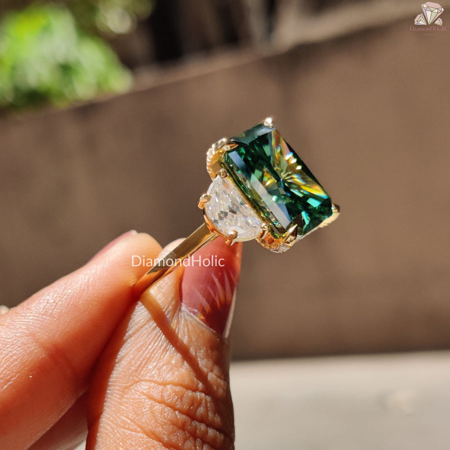 8.12 CT radiant cut moissanite engagement ring​