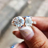 Toi Et Moi Love Ring | Emerald & Round Shine | Bridal Statement Jewel


