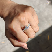 Round cut lab grown diamond ring - lifestyle shot