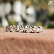 Round Cut Moissanite | Full Eternity Band | Diamond Wedding Ring

