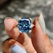 Royal Blue Radiant Cut Ring 