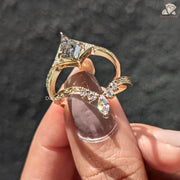 salt and pepper kite diamond ring
