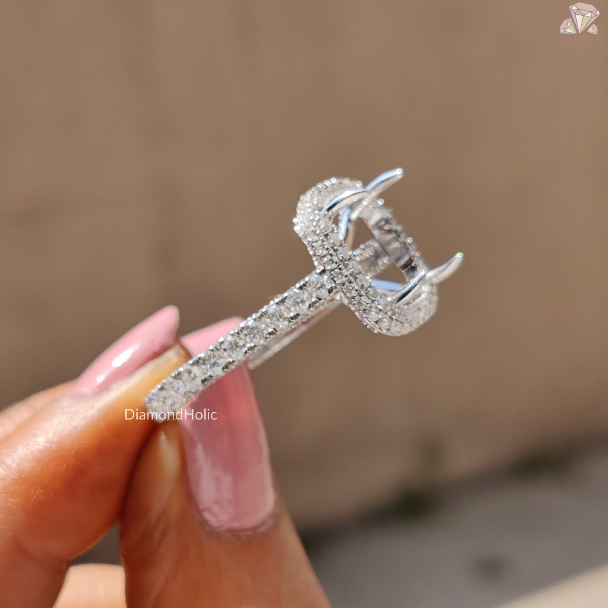 Cushion Cut Engagement Rings With Hidden Halo Setting
