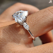 Heart Cut Three Stone Moissanite Engagement Ring
