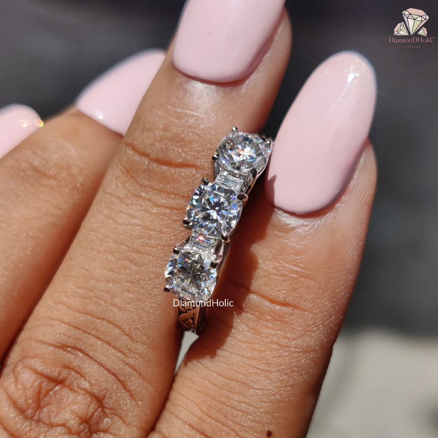three stone wedding band | wedding band