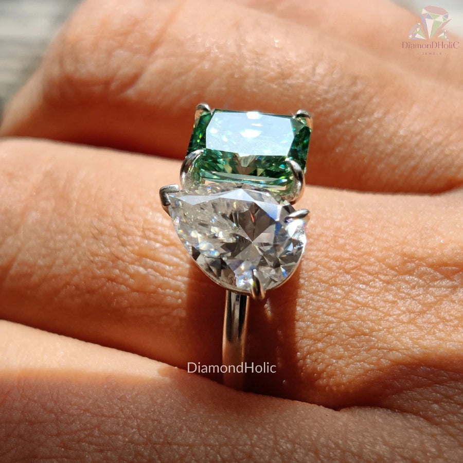 toi et moi moissanite diamond ring