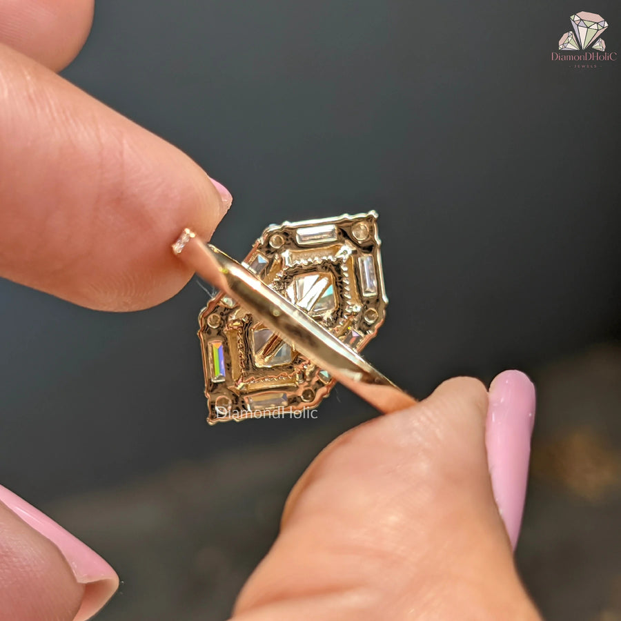 unique moissanite engagement rings