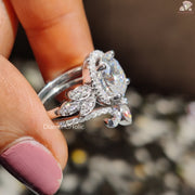 Vintage oval moissanite ring set - band detail