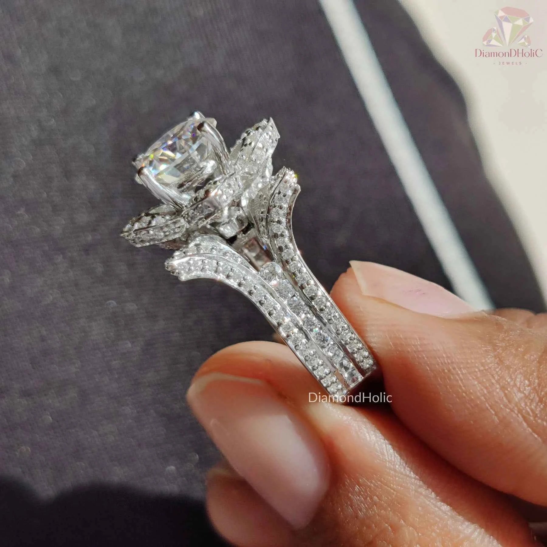 lotus inspired engagement ring | vintage rings