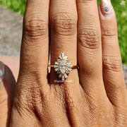 Unique Marquise Diamond Design | Radiant Cut Engagement Band | Elegant Halo Diamond Jewelry 