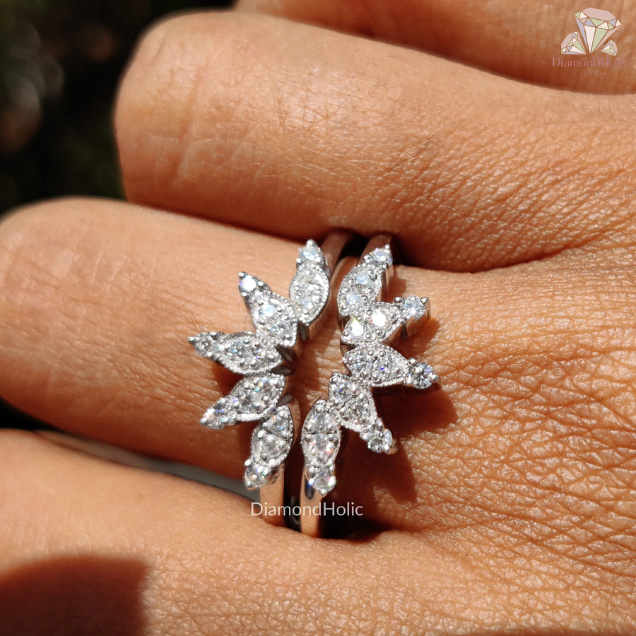 Vintage Beauty, Modern Sparkle | 925 Silver Band Set | Moissanite Tiara

