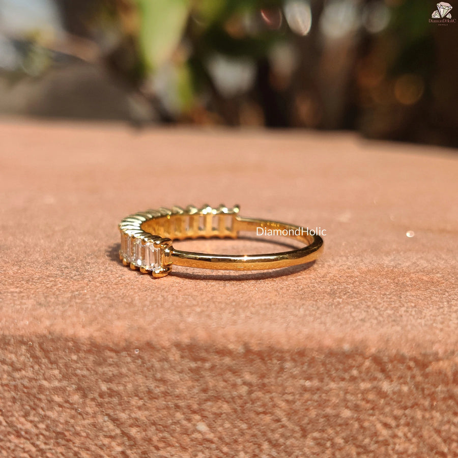 Classic Promise Ring | Moissanite Eternity Band | Emerald Style Gift

