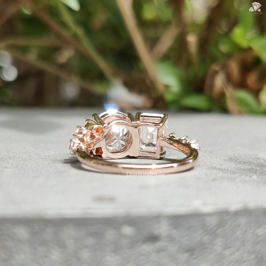 Sparkle for Two Hearts | Emerald Charm | Round Moissanite Shine

